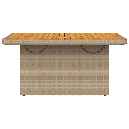 Tuintafel 90X55X71 Cm Poly Rattan En Acaciahout Beige