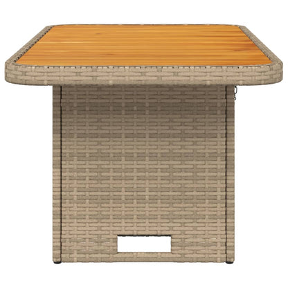Tuintafel 90X55X71 Cm Poly Rattan En Acaciahout Beige