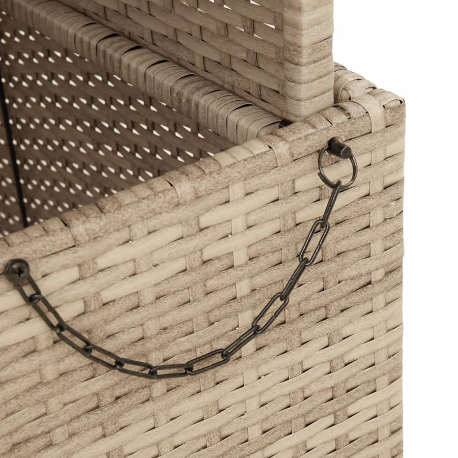 Tuintafel 90X55X71 Cm Poly Rattan En Acaciahout Beige