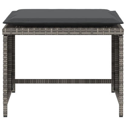 Tuinstoel met voetenbank poly rattan grijs