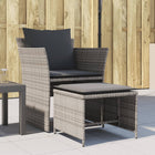Garden chair with footrest poly rattan grey