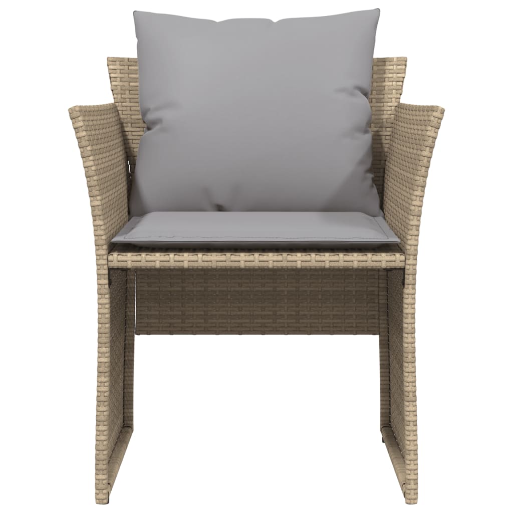 Tuinstoel met voetenbank poly rattan beige
