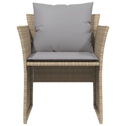 Tuinstoel met voetenbank poly rattan beige