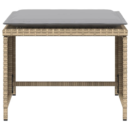 Tuinstoel met voetenbank poly rattan beige