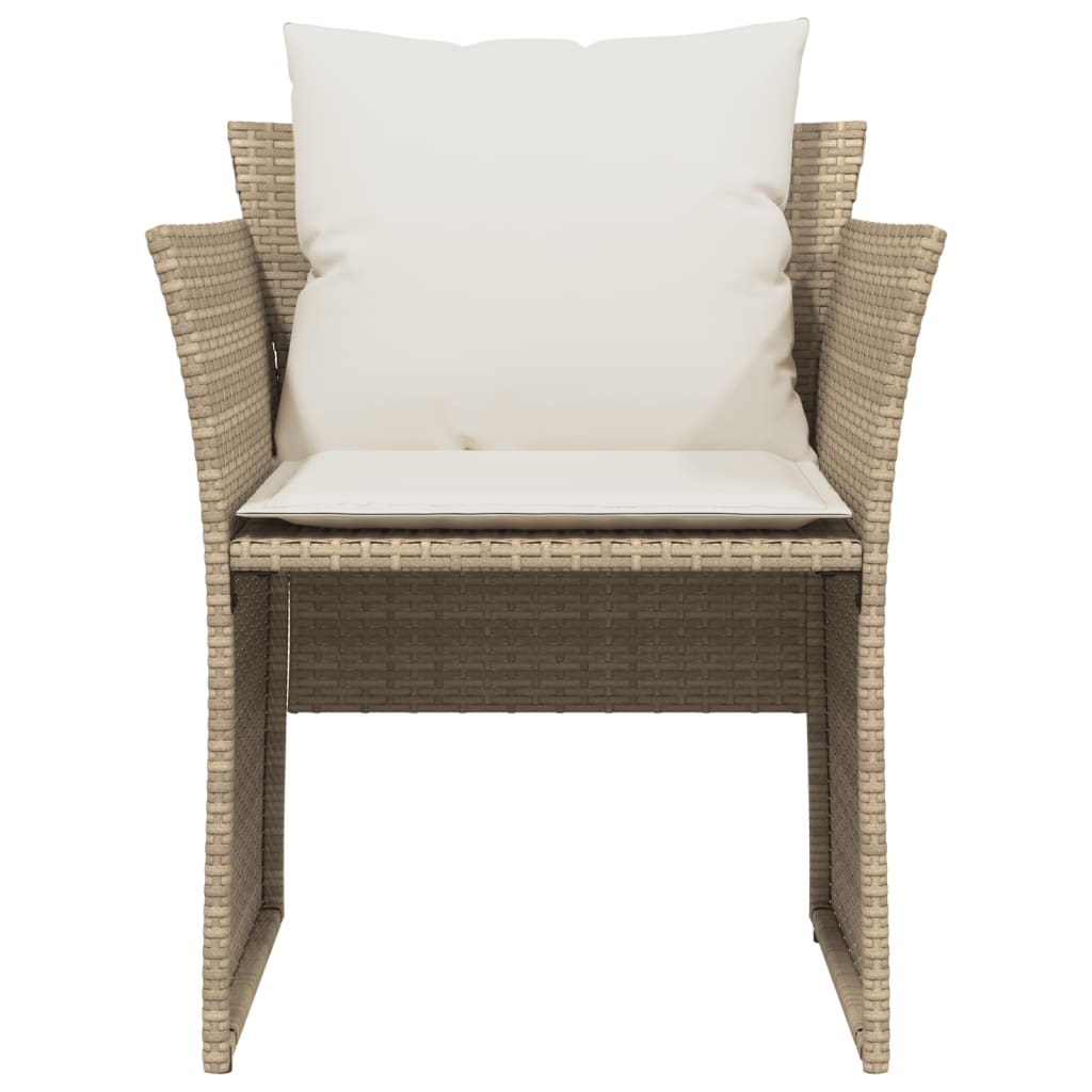 Tuinstoel met voetenbank poly rattan beige