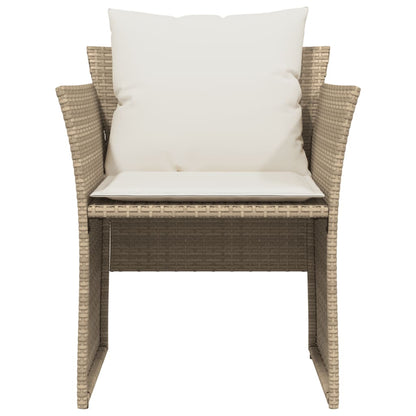 Tuinstoel met voetenbank poly rattan beige
