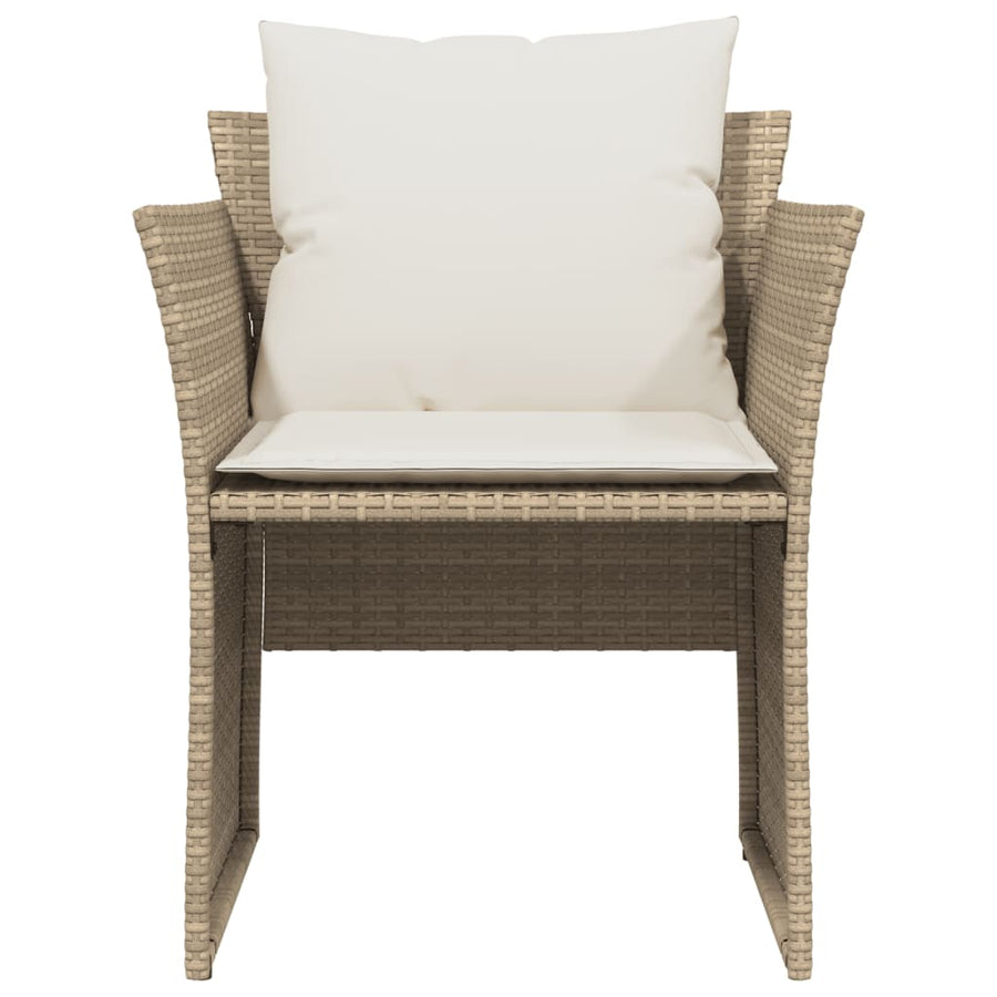 Tuinstoel met voetenbank poly rattan beige