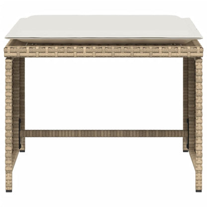 Tuinstoel met voetenbank poly rattan beige