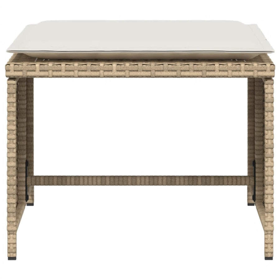 Tuinstoel met voetenbank poly rattan beige