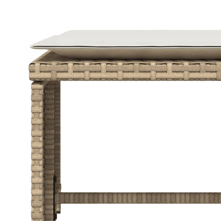 Tuinstoel met voetenbank poly rattan beige