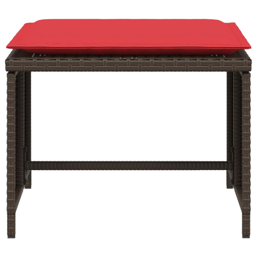 Tuinstoel met voetenbank poly rattan bruin