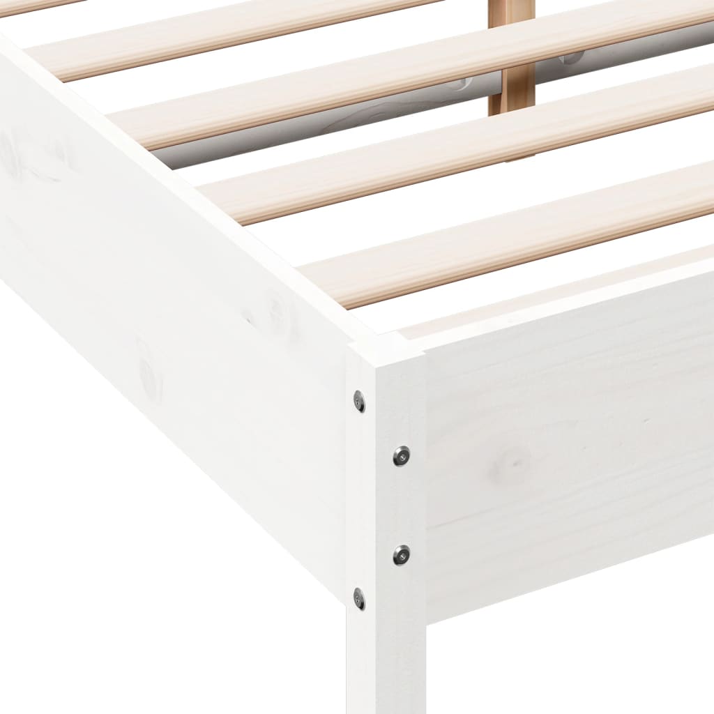 Bedframe massief grenenhout wit 140x200 cm 140 x 200 cm Wit