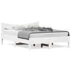 Bedframe massief grenenhout wit 140x200 cm