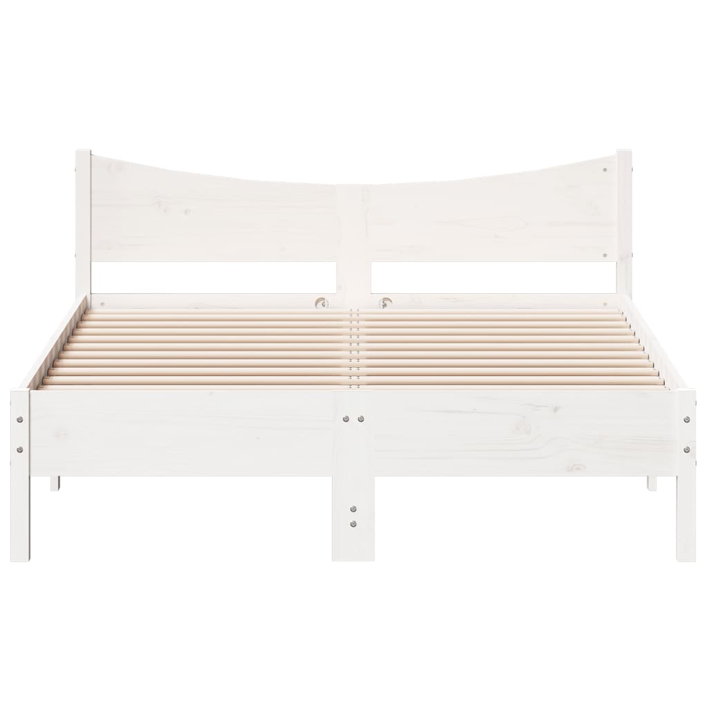 Bedframe massief grenenhout wit 120x200 cm