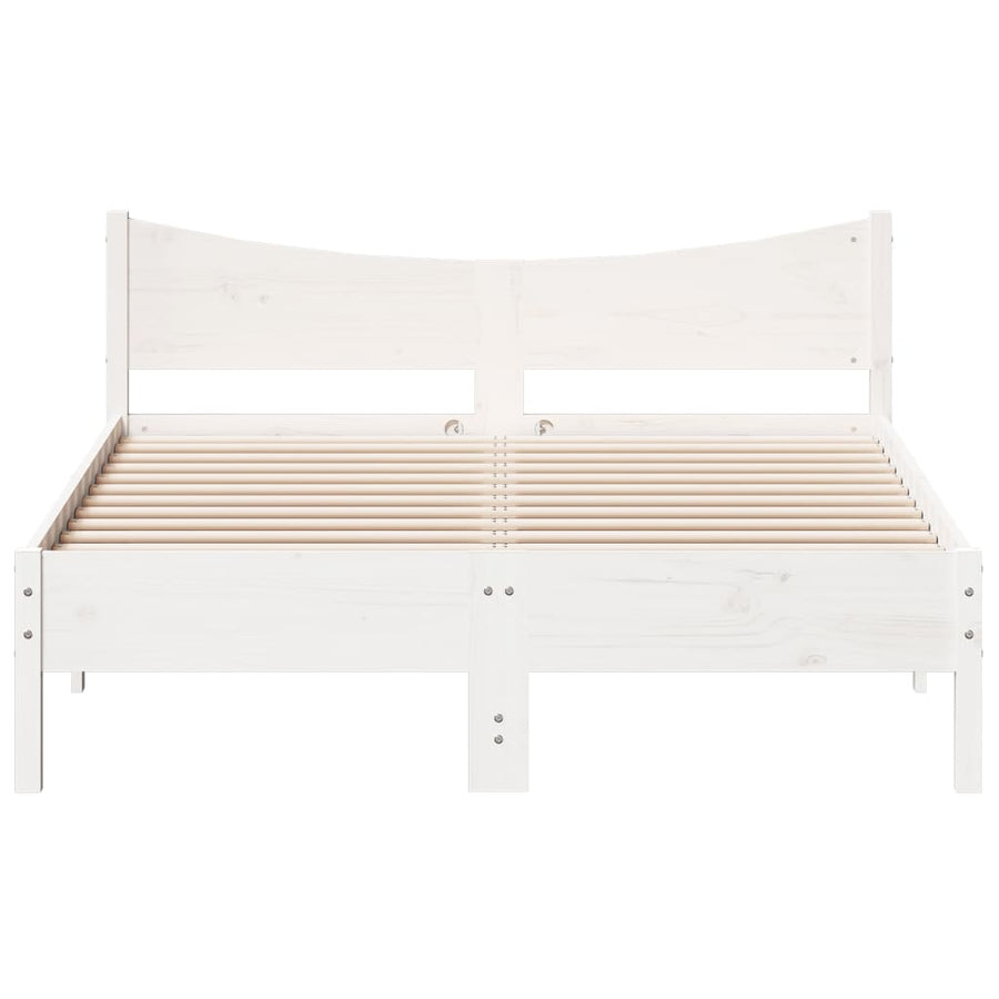 Bedframe massief grenenhout wit 120x200 cm