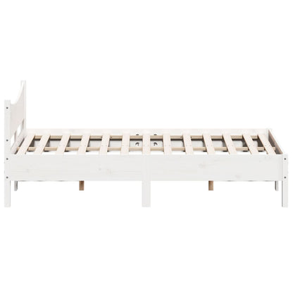 Bedframe massief grenenhout wit 120x200 cm