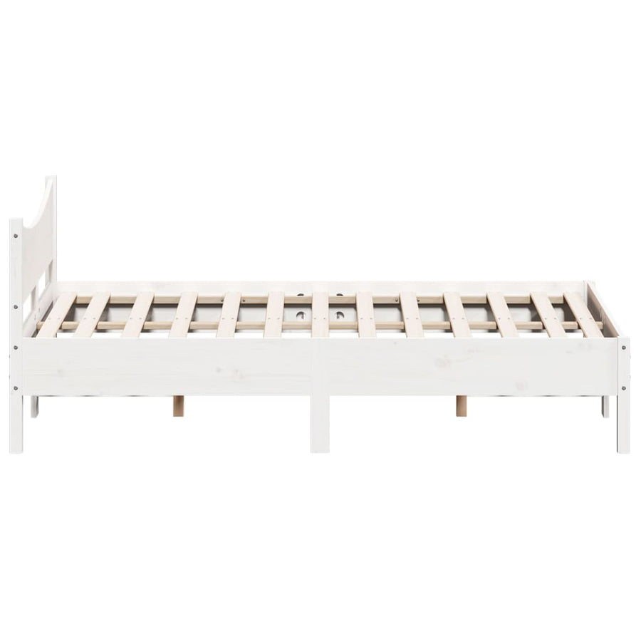 Bedframe massief grenenhout wit 120x200 cm