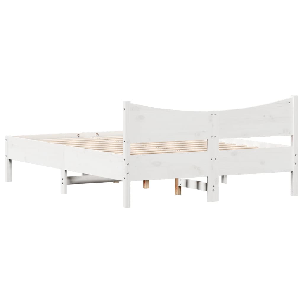 Bedframe massief grenenhout wit 120x200 cm