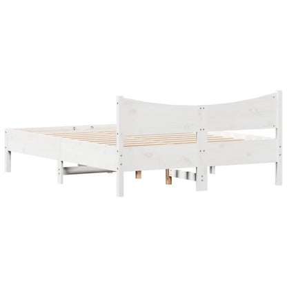 Bedframe massief grenenhout wit 120x200 cm