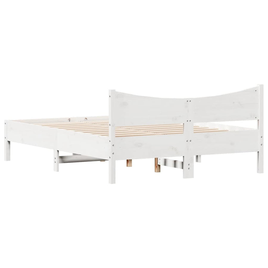 Bedframe massief grenenhout wit 120x200 cm