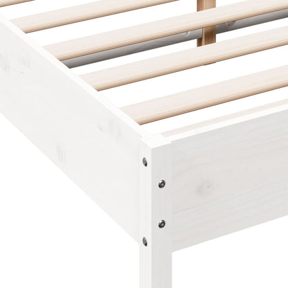 Bedframe massief grenenhout wit 120x200 cm