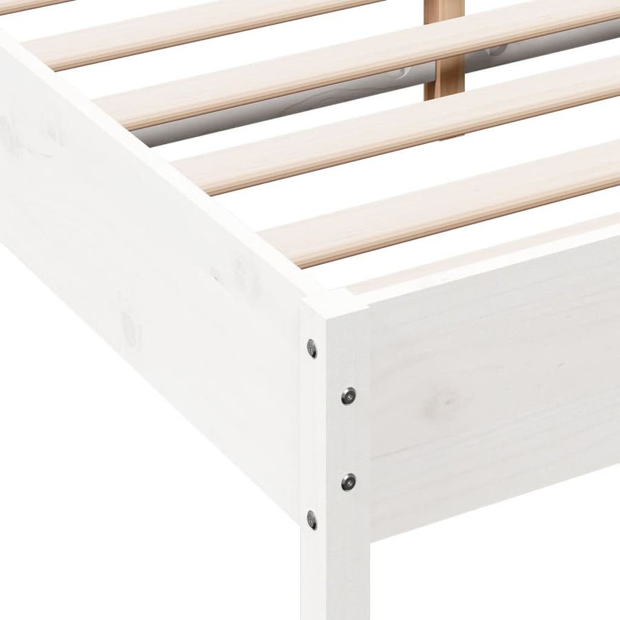 Bedframe massief grenenhout wit 120x200 cm