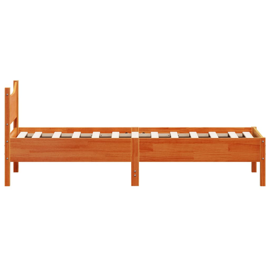 Bedframe massief grenenhout wasbruin 100x200 cm 100 x 200 cm Wasbruin