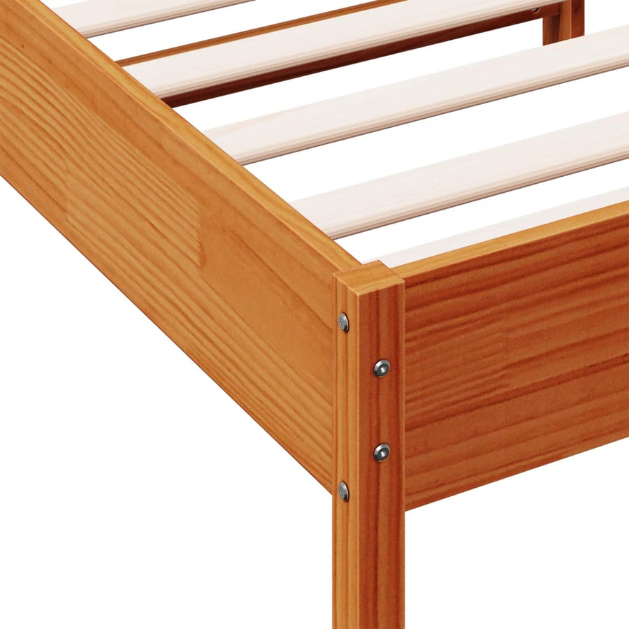 Bedframe massief grenenhout wasbruin 100x200 cm 100 x 200 cm Wasbruin