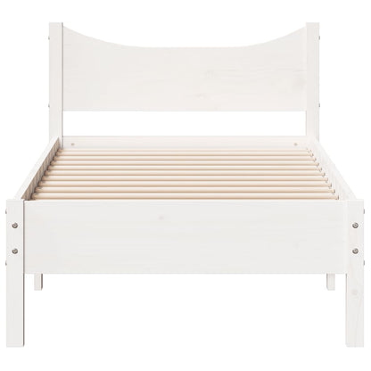Bedframe massief grenenhout wit 90x200 cm 90 x 200 cm Wit