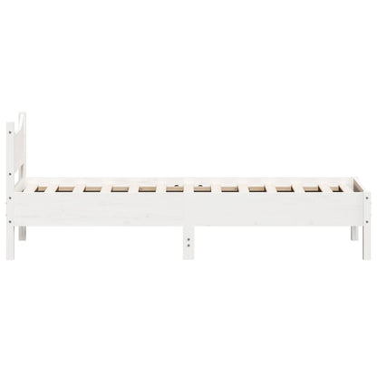 Bedframe massief grenenhout wit 90x200 cm 90 x 200 cm Wit