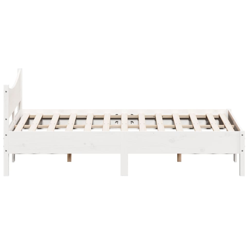 Bedframe massief grenenhout wit 140x190 cm 140 x 190 cm Wit