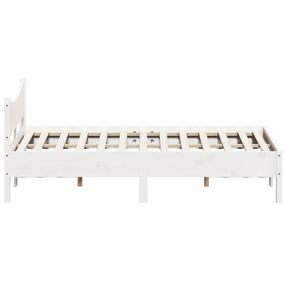 Bedframe massief grenenhout wit 140x190 cm 140 x 190 cm Wit