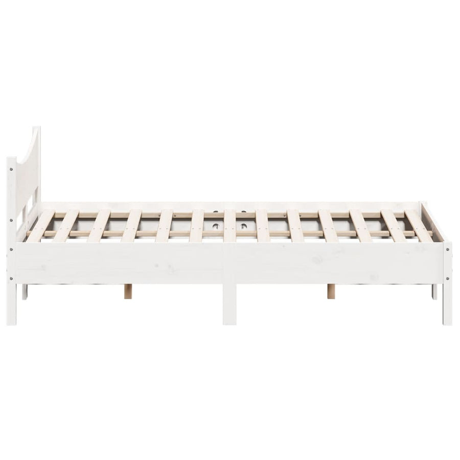 Bedframe massief grenenhout wit 140x190 cm 140 x 190 cm Wit