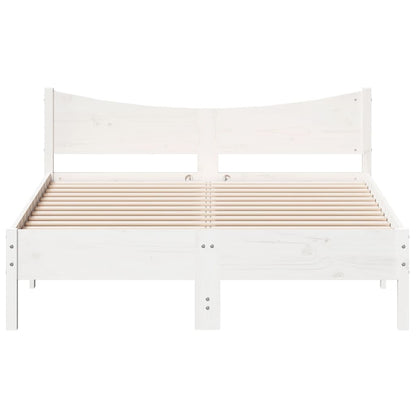 Bedframe massief grenenhout wit 135x190 cm 135 x 190 cm Wit