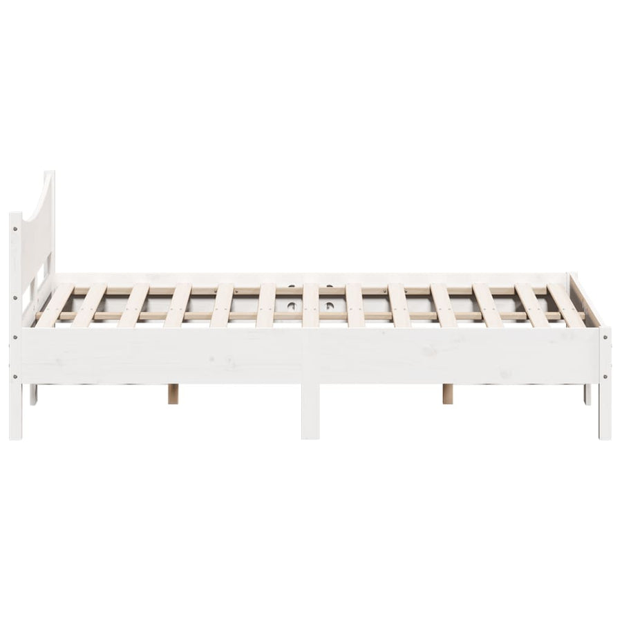 Bedframe massief grenenhout wit 135x190 cm 135 x 190 cm Wit