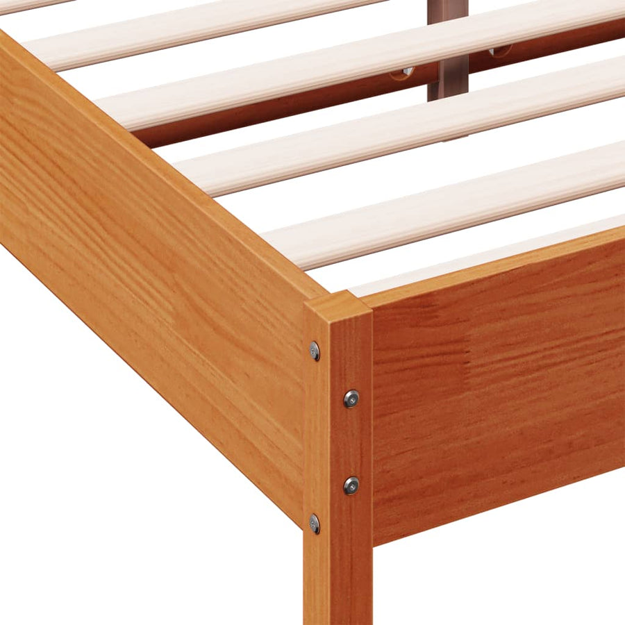 Bedframe massief grenenhout wasbruin 135x190 cm 135 x 190 cm Wasbruin