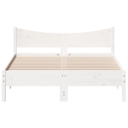 Bedframe massief grenenhout wit 120 x 190 cm