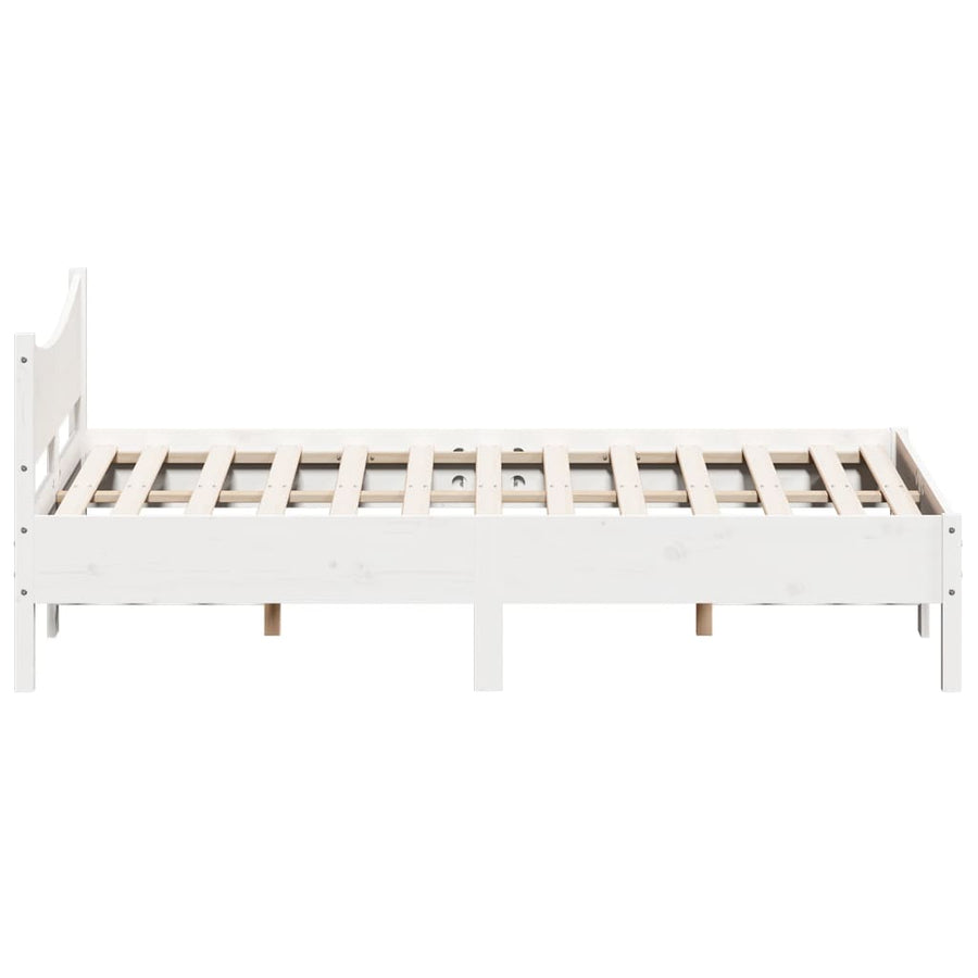 Bedframe massief grenenhout wit 120 x 190 cm