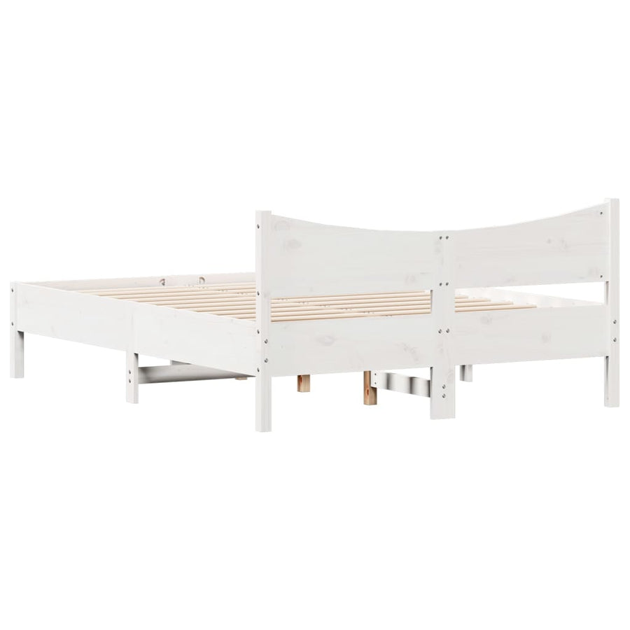 Bedframe massief grenenhout wit 120 x 190 cm