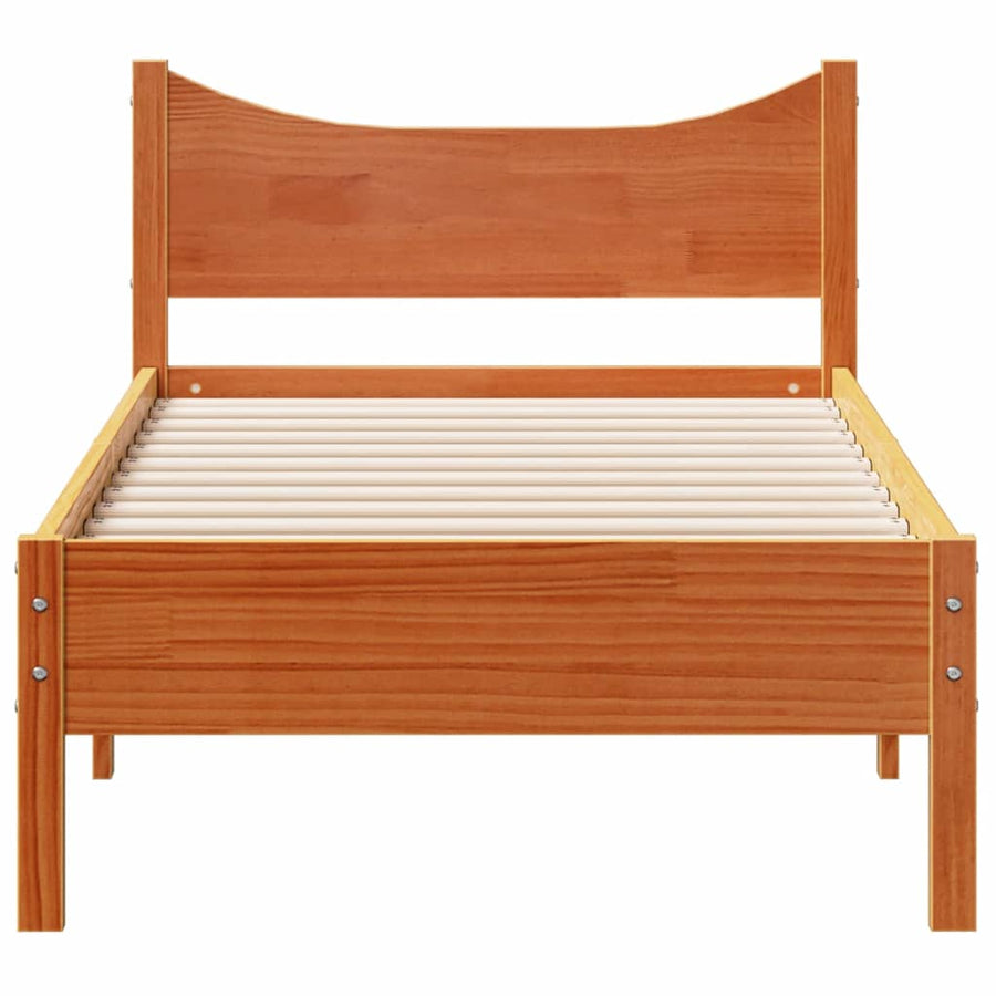 Bedframe massief grenenhout wasbruin 90x190 cm 90 x 190 cm Wasbruin