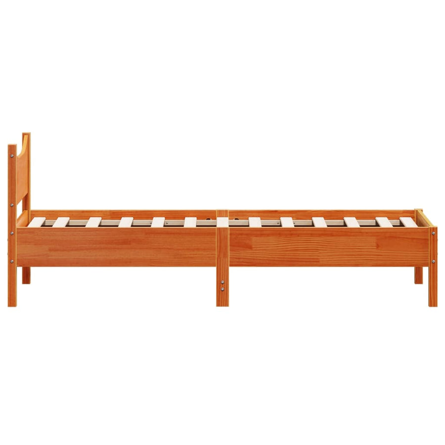 Bedframe massief grenenhout wasbruin 90x190 cm 90 x 190 cm Wasbruin