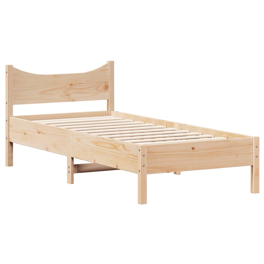 Bedframe massief grenenhout 75x190 cm 75 x 190 cm Naturel