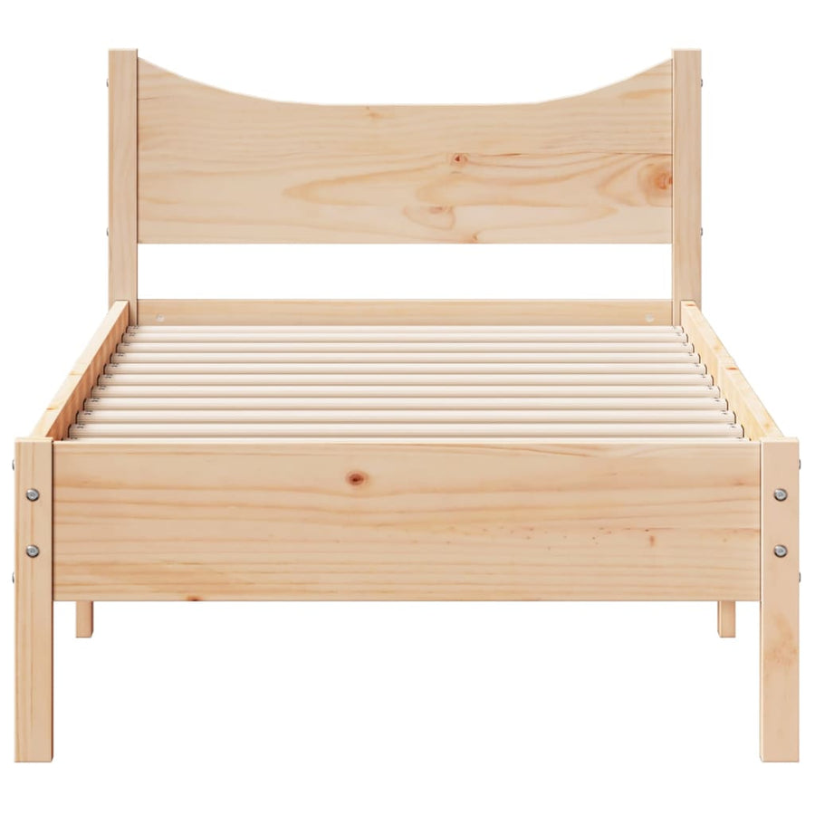 Bedframe massief grenenhout 75x190 cm 75 x 190 cm Naturel