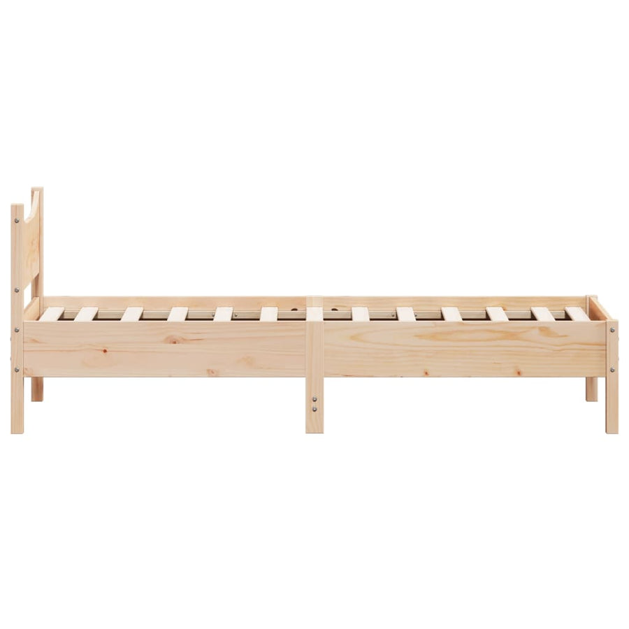 Bedframe massief grenenhout 75x190 cm 75 x 190 cm Naturel