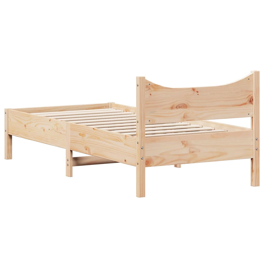 Bedframe massief grenenhout 75x190 cm 75 x 190 cm Naturel