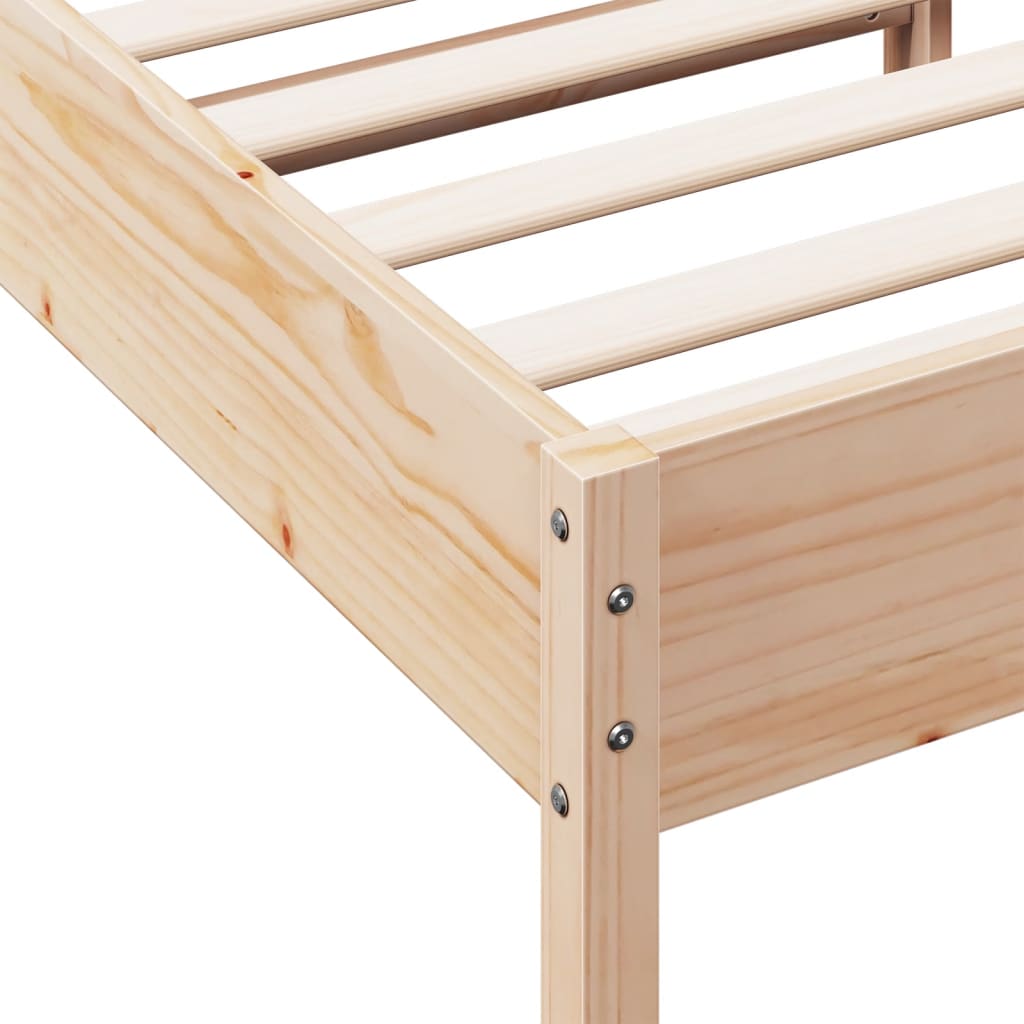 Bedframe massief grenenhout 75x190 cm 75 x 190 cm Naturel