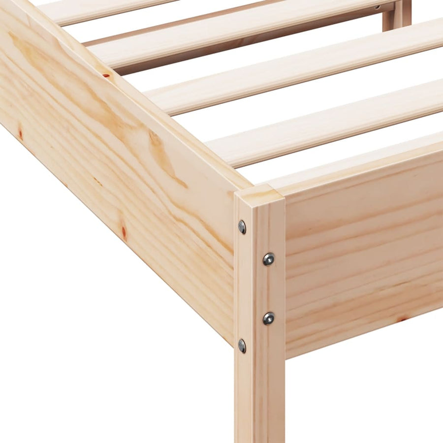 Bedframe massief grenenhout 75x190 cm 75 x 190 cm Naturel
