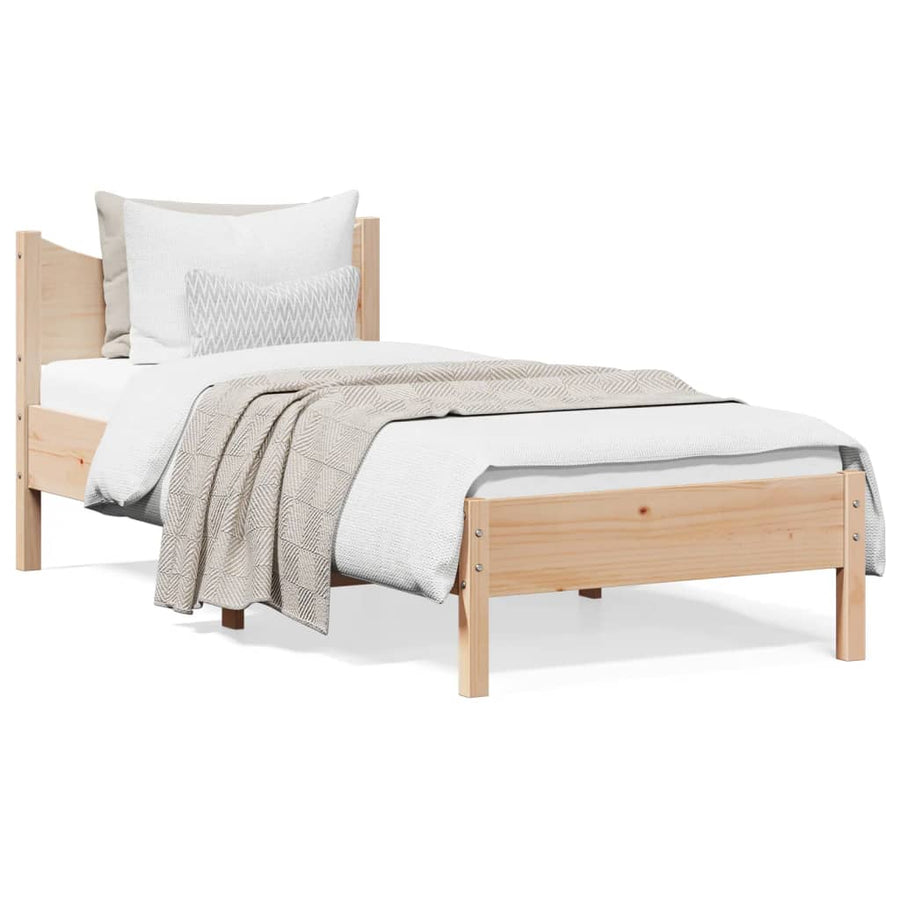 Bedframe massief grenenhout 75x190 cm 75 x 190 cm Naturel