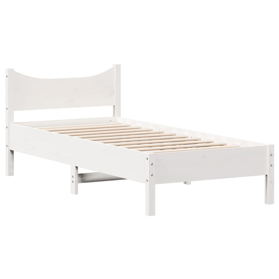 Bedframe massief grenenhout wit 75x190 cm 75 x 190 cm Wit