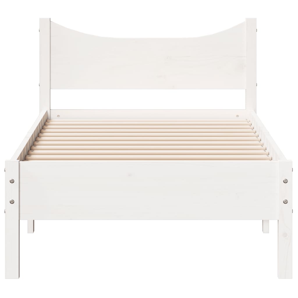 Bedframe massief grenenhout wit 75x190 cm 75 x 190 cm Wit